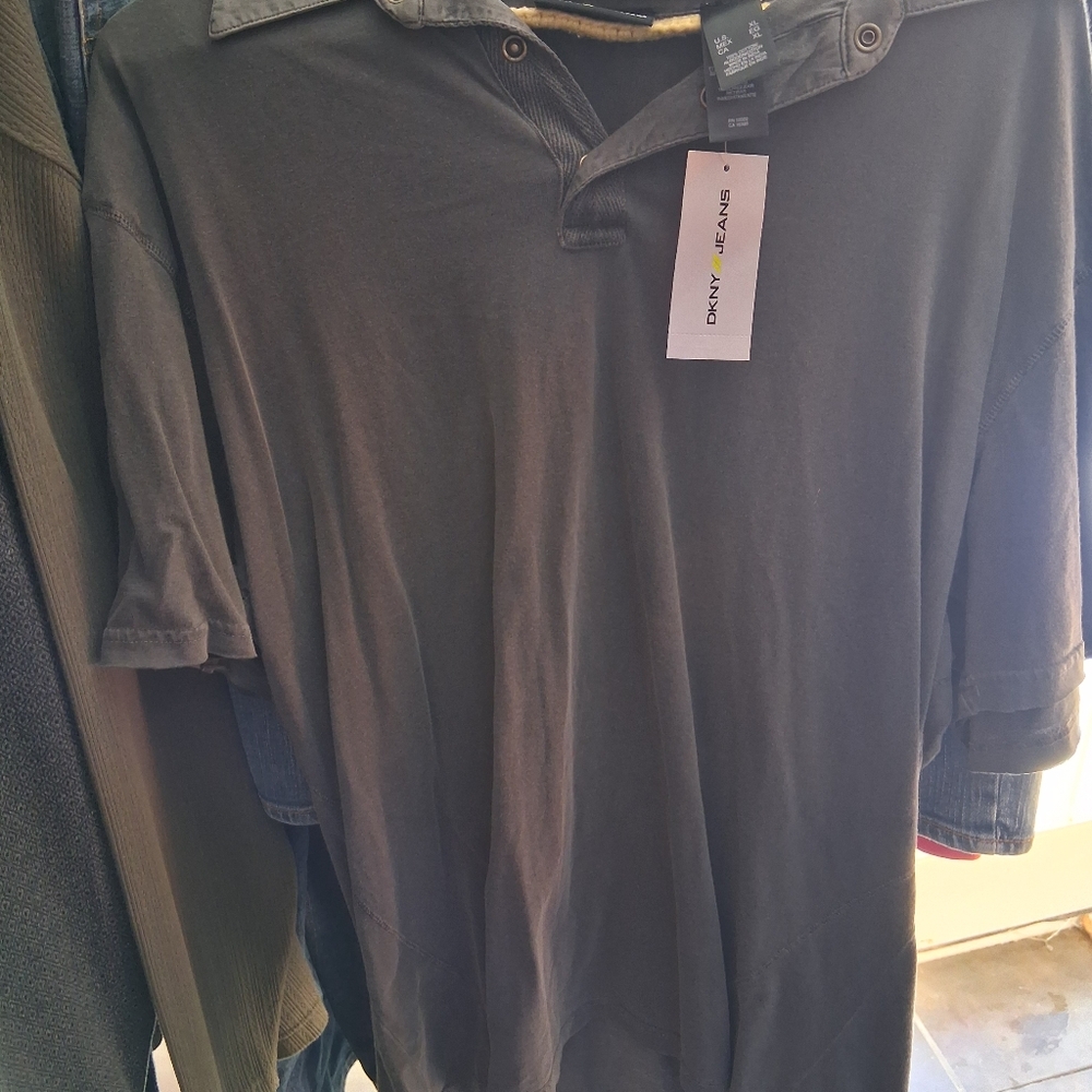 DKNY jeans mens polo grey sz XL